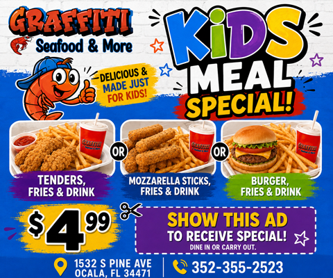 Graffiti Seafood & More Kids Eat Free
