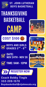 St John Lutheran Boys Basketball Thanksgiving Camp