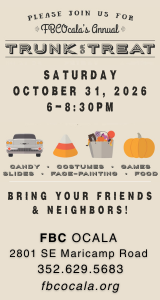 First Baptist Ocala Trunk or Treat on October 31, 2026