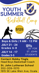 St John Lutheran Church Youth Summer Basketball Camps