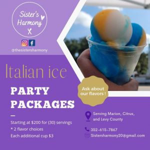 Sister's Harmony Italian Ice Party Package