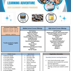 MCPS Seconday Summer Learning Adventure