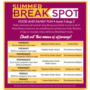 Marion County Libraries Summer Breakspot