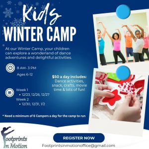 Footprints in Motion Dance Studio Kids Winter Camp