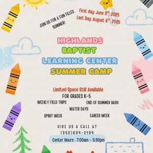 Highlands Baptist Learning Center Summer Camp
