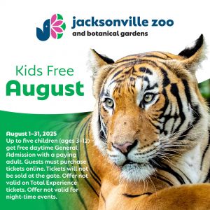 Jacksonville Zoo and Gardens Kids Free August