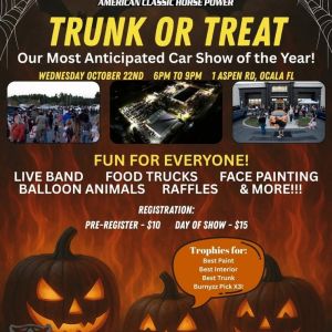 10/22 Car Show and Trunk or Treat at Burnyzz