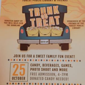 10/25 Forest Public Library Trunk or Treat