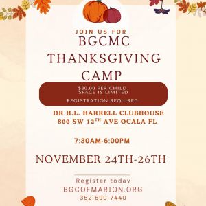 Boys and Girls Club of Marion County Thanksgiving Break Camp