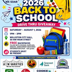 08/01 Williston WeSoar at City Hall Back to School Drive-thru