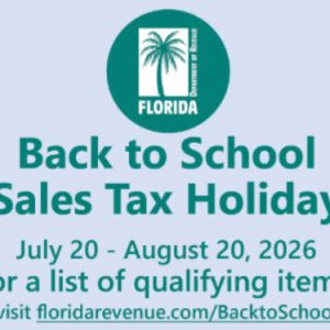 07/20 - 08/20 Back to School Florida Sales Tax Holiday