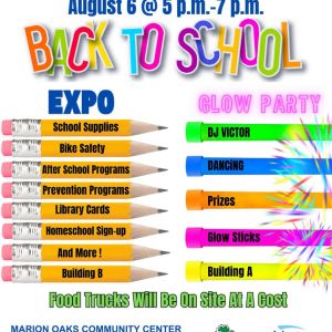 08/06 Marion Oaks Community Center Back To School Glow Party