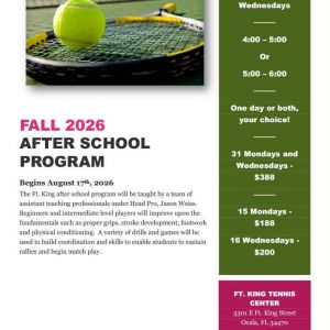 Fort King Tennis Center After School Program