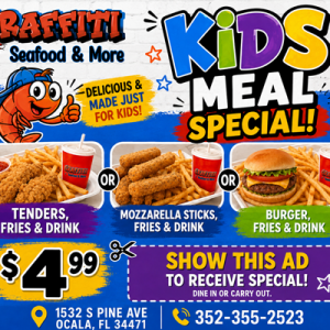Graffiti Seafood and More Kids Meal Special
