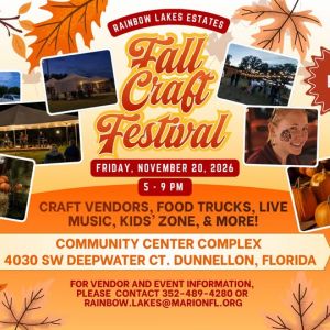 11/20 Rainbow Lake Estates Fall Craft Festival