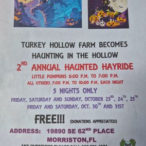 10/23-10/31 Turkey Hollow Farm Haunting in the Hollow Hayride