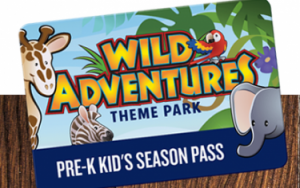Wild Adventures Pre-K Free Kid's Season Pass
